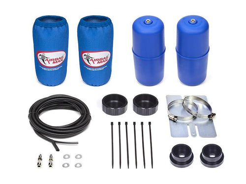 AIRBAG MAN AIR SUSPENSION HIGH PRESSURE HELPER KIT FOR COIL SPRINGS TO SUIT MITSUBISHI PAJERO MKIV NS, NT, NW & NX 06-18 RAISED 50mm (CR5130HP)