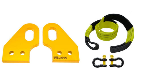 ROADSAFE TOW POINTS TO SUIT TOYOTA PRADO 120 SERIES (RP-PRA120KIT) PAIR - PLUS BRIDLE AND SHACKLES