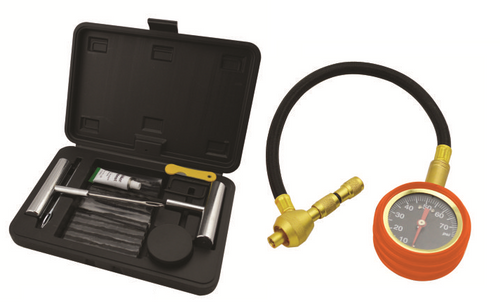 ROADSAFE TYRE DEFLATOR QUICK DEFLATER WITH GAUGE AND TYRE REPAIR KIT (SB613 + SB614)